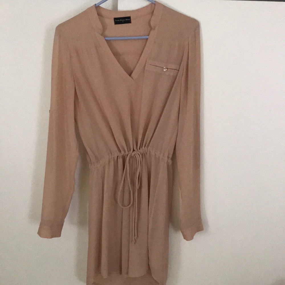 Nude long sleeve tunic/dress